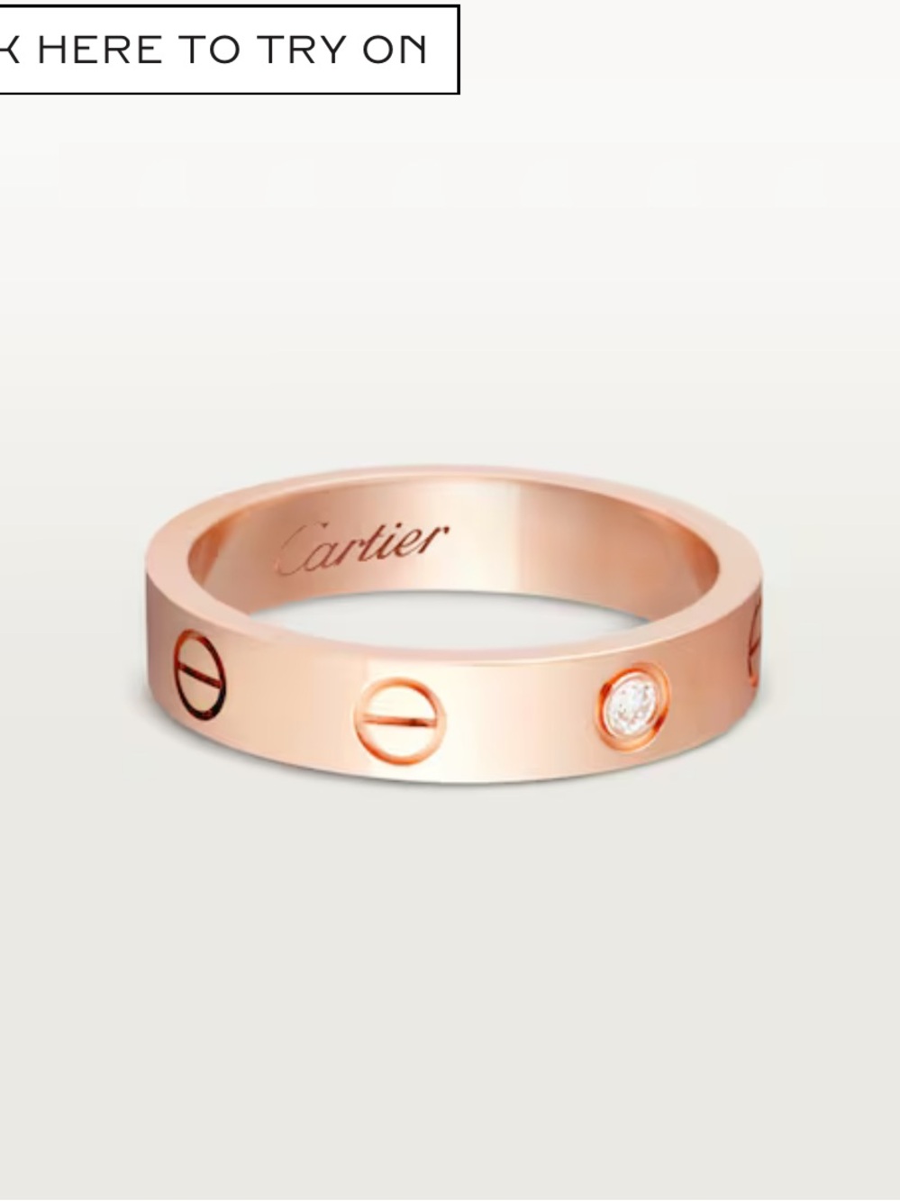 Cartier Rose Gold Love Ring with Single Diamond - Picture 2 of 8